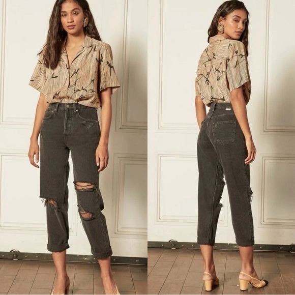 Boyish NWT Black High Rise The Toby Relaxed Tapered Jeans Size 26 - Picture 1 of 7